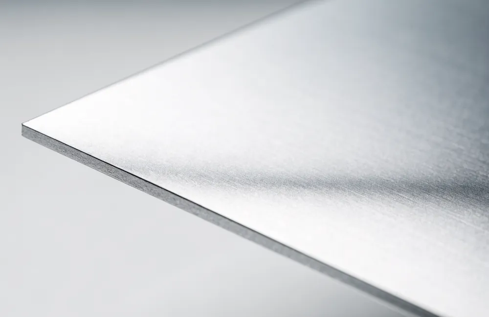 Aluminium sheet with a satin mill finish