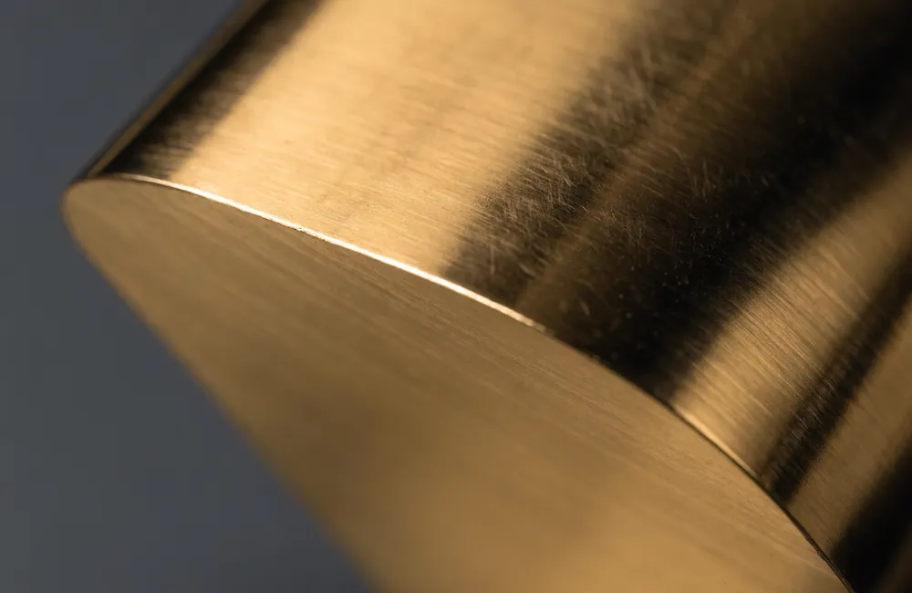 Brass sheet with a warm satin polish